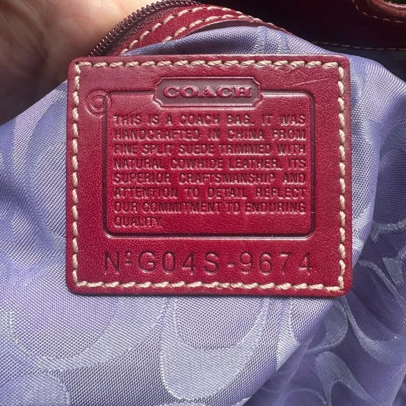 Coach 2004 Soho Magenta Suede Duffle Handbag - RARE COLOR!